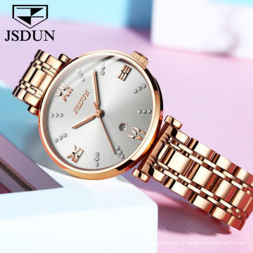 Montre femme Top marque de luxe JSDUN mode affaires montre-bracelet minimaliste bande en acier suisse Movt horloge à main mécanique 2020